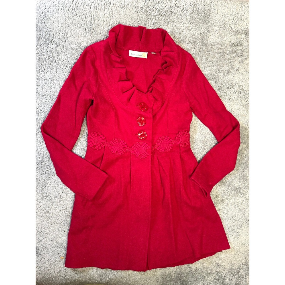 Anthropologie Charlie & Robin Alice in Autumn Wool Weather Coat S coquette fairy